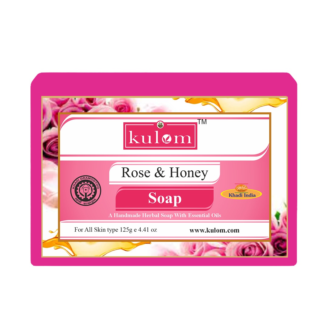 Kulom Khadi Herbal Rose & Honey Soap - 125g